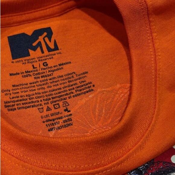 2/$30 Fashion Nova MTV Mushrooms Short Sleeve Tee - Orange - Picture 7 of 8